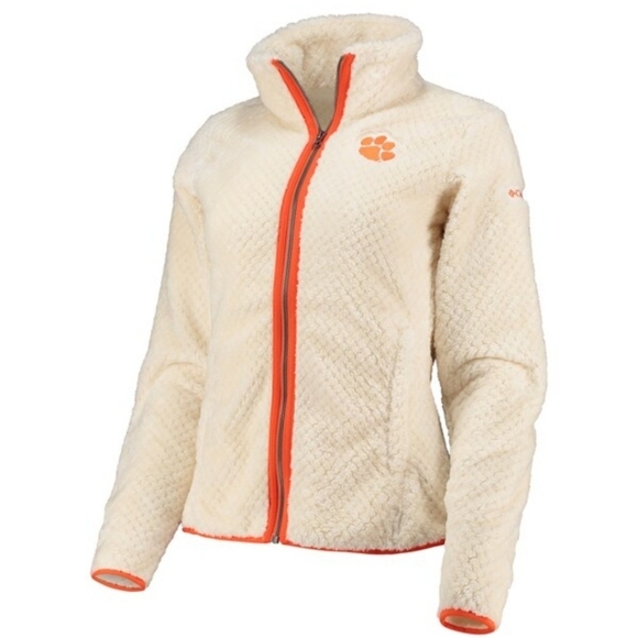 Columbia Women's Cream Clemson Tigers Sherpa full-zip jacket. - Picture 2 of 13